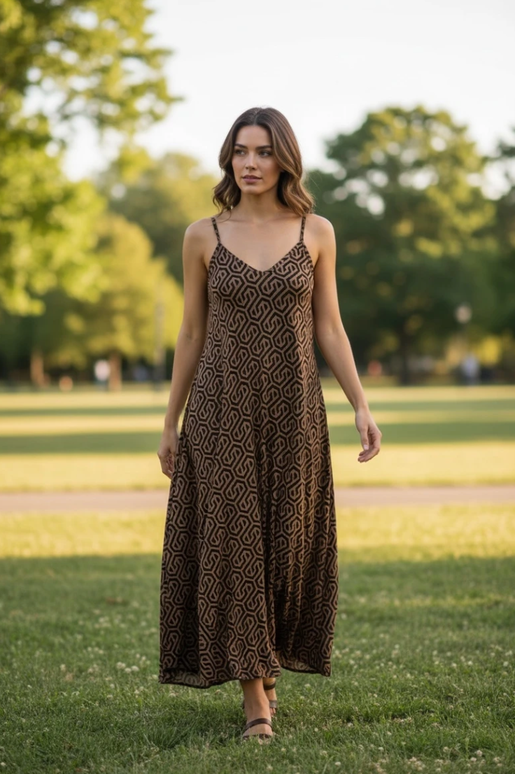 Geometric Maxi Dress